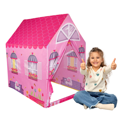 Cheqo® Speeltent Roze Huis - Kindertent - Kinderspeeltent - 72x95x102 cm - Indoor Speelplezier - Opvouwbaar en Duurzaam
