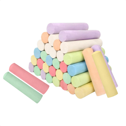 Cheqo® Stoepkrijt Set - 37 Stuks in Emmer - Stoep Krijt - Creatief Buitenspeelgoed - Kleurkrijt voor Kinderen