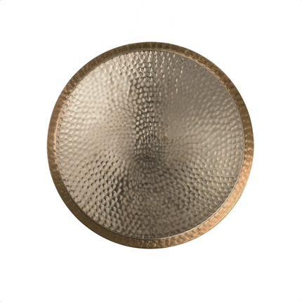 Cheqo® Hangende Decoratie Schaal - Decoratieschaal - Wanddecoratie Schaal - Goud Aluminium - 38 cm - Multifunctioneel Wandbord - Dienblad