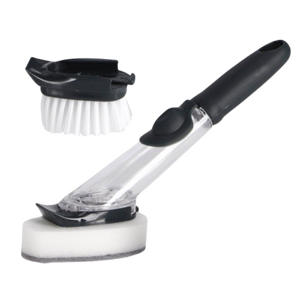 Cheqo® Afwasborstel met Zeepdispenser - Afwas Borstel met Schuurspons - Keuken Schoonmaakborstel