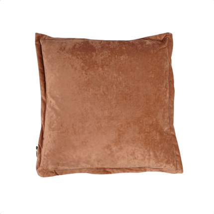 Cheqo® Luxe Katoenen Kussen - Sierkussen Bruin - 45x45 - Zandsteen - Wasbare Hoes met Rits