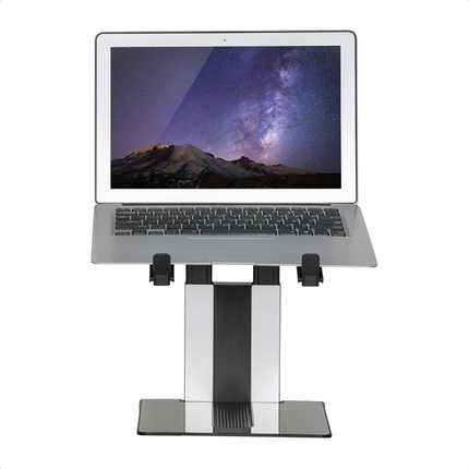 Cheqo® Ergonomische Laptopstandaard - Laptop Standaard Verstelbaar - Laptop Houder - Laptopsteun - Laptophouder Zwart/Zilver - Verstelbaar - Geschikt voor 25 cm - Luxe Design
