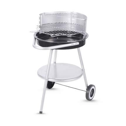Cheqo® Luxe Houtskoolbarbecue - Barbecue - BBQ Verrijdbaar - 4 Kookhoogtes - Grillrooster ø42.5 cm - Met Windscherm - 2 Grillhandvaten - 4.2 kg