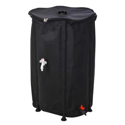 Cheqo® Opvouwbare Regenton 500 Liter - Grote Tuinwatertank met Tapkraan en Tuinslangaansluiting - Wateropslagcontainer 80x100cm