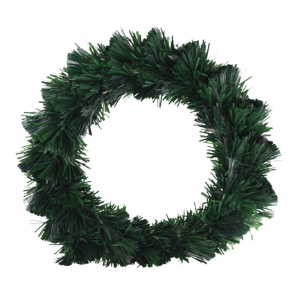 Cheqo® Kerstkrans Met Verlichting - Multicolor LED - 50 cm - Fiber Optic - Op Batterijen