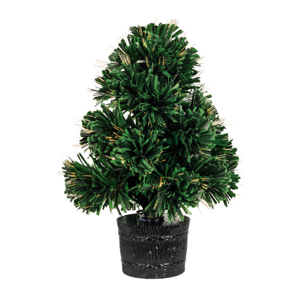 Cheqo® Mini Kunstkerstboom met Verlichting - Kleine Kerstboom - Fiber Optic Verlichting - 45 cm - Warm Wit - Binnengebruik