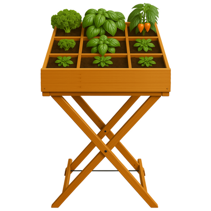 Cheqo® Houten Kweektafel op Poten - Plantenbak voor Kweken - Moestuinbak - Verhoogde Kruidentafel - Moestuin Bak - Kweektuin - Kweekbak - Kruidenbak