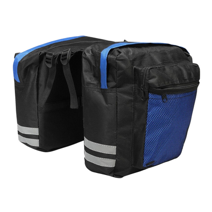 Cheqo® Dubbele Fietstas - Waterafstotend - 30 Liter - Oxford 600D Polyester - Reflectiestrepen - Ook voor Elektrische Fiets