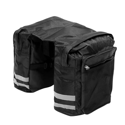 Cheqo® Dubbele Fietstas - 30 Liter - Waterafstotend - Reflectiestrepen - Oxford 600D Polyester - Ook voor Elektrische Fiets