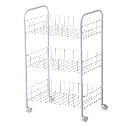 Cheqo® Keukentrolley - Metalen Frame - Opbergrek Keuken - 36x27x63 cm - Wit