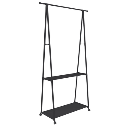Cheqo® Kledingrek - Garderobe Kledingkast - Verrijdbaar - 85x42x160 cm - Metaal - Zwart
