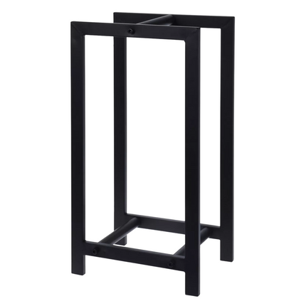 Cheqo® Haardhoutrek Metaal - Haardhout Opslag - Opslag voor Hout - Houtopslag - Brandhout Opslag - 30x23x60 cm - Mat Zwart