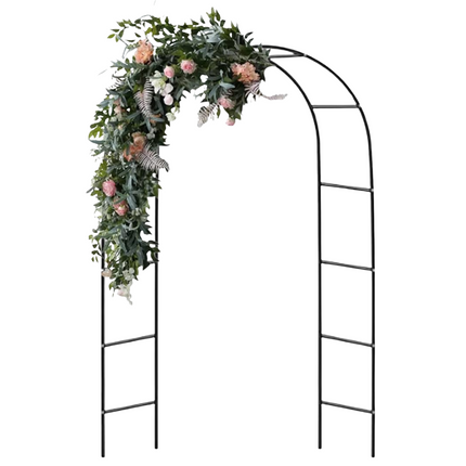 Cheqo® Rozenboog - Plantenklimrek - Metalen Klimhulp - Tuinboog 140 x 240 cm - Donkergroen