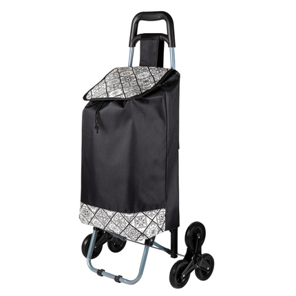 Cheqo® Boodschappentrolley Traploper - Boodschappenwagen voor Trappen - Opvouwbaar - 35L - 3 Wielen - Met Ritssluiting