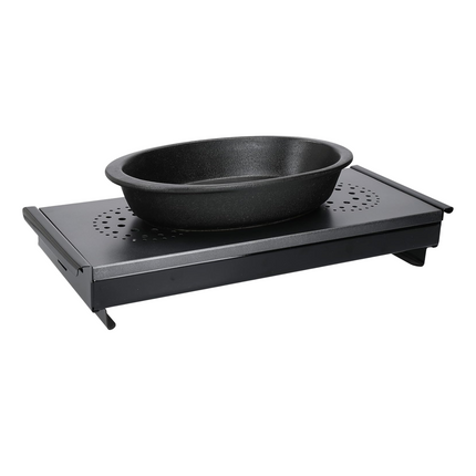 Cheqo® Warmhoudplaat met Waxinelichtje - Aluminium - Voedselverwarmer - Warmhoud Plaat - Warmhouder - Rechaud 3 Branders - Non-stick Coating - 43x17.5 cm - Roestvrijstaal