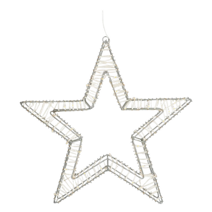 Cheqo® Verlichte LED Kerstster - Kerstfiguur - Kerstdecoratie - Kerst Ster - 960 LED - Timer - 38 cm - Warm Wit - Voor Binnen en Buiten