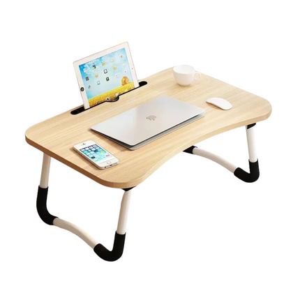 Cheqo® Stevige Bedtafel - Thuiswerken - Inklapbaar Schootbureau - Banktafel - Laptopstandaard - Laptoptafel - Ontbijt op Bed -  60x40 cm - Met Tablethouder en Antislip Poten
