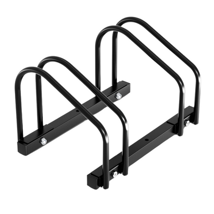 Cheqo® Fietsenrek Metaal - Fietsenstalling voor 2 Fietsen - Fietsrek - MTB Fietsen Rek - Fietsenstandaard - Vloer/Muurmontage - 100 cm - Zwart