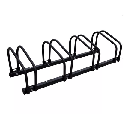 Cheqo® Fietsenrek Zwart Metaal - Rek voor 4 Fietsen - 100 cm - Wand- of Vloermontage