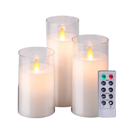 Cheqo® LED Kaarsen Set - Elektrische Kaars - Nep Kaarsen met Flikkerende Vlam - Dinerkaarsen met Bewegende Vlam - Dimbaar met Afstandsbediening - Ivoor Kleur - Batterij Aangedreven