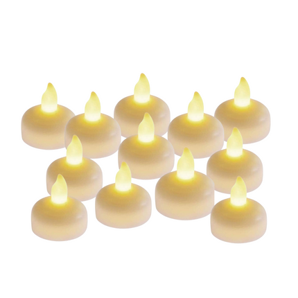 Cheqo® Luxe LED Drijfkaarsen - Drijf Kaars - Drijfkaars Set - Elektrische Drijfkaarsjes - Waterdicht - Set van 12 - Kunststof Theelichtjes - LED Waxinelichtjes - Inclusief Batterij