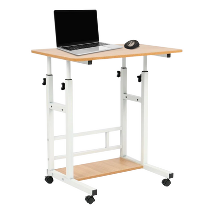 Cheqo® Verrijdbare Laptoptafel - Verrijdbaar Bureau - Computertafel - Laptop Standaard - Verstelbare Bedtafel - Banktafel - Bijzettafel - Laptop Tafel