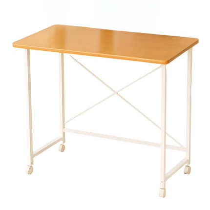 Cheqo® Inklapbare Wandtafel - Bijzettafel - Laptop Tafel - Haltafel - Bedtafel - Wit Metaal - Met Wielen