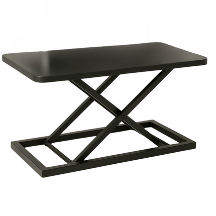 Cheqo® Verstelbare Bureauverhoger - Zit Sta Bureau Verhoger - Monitor Verhoger - Workstation - Stabureau - Ergonomische Werkplek - MDF & Metaal - Zwart