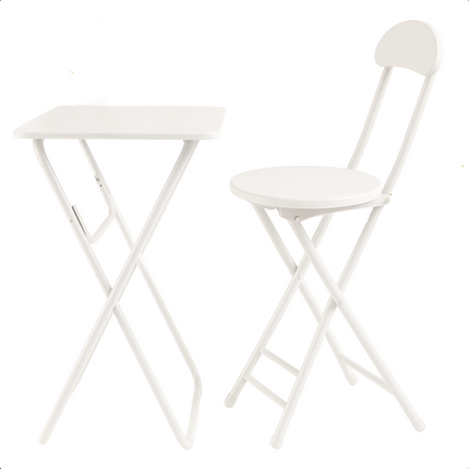 Cheqo® Universele Tafel Set met Stoel - Bureau - Eettafel - Kindertafel - Klaptafel Met Stoel - Ideaal voor Kinderen - Kinderkamer - MDF - Wit