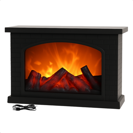 Cheqo® LED Sfeerhaard - Decoratieve LED Openhaard - LED Haard Elektrisch - Kunststof - USB