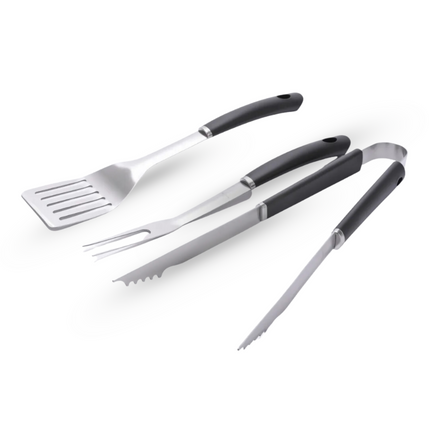 Cheqo® BBQ Gereedschapset - Barbecueset - BBQ Grill Accessoires Set - Tang, Spatel & Vork - BBQ Tang - BBQ Spatel - BBQ Vork - Gemaakt van RVS - 395mm, 425mm & 420mm