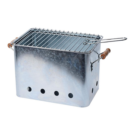 Cheqo® Draagbare BBQ - Kleine Barbecue voor Camping - Houtskoolbarbecue - Compact Ontwerp -  72x24cm - Zink