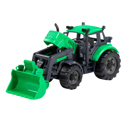 Cheqo® Tractor Speelgoed - Groene Frictie Tractor met Lader - Graafmachine - Kunststof Speelgoed voor Kinderen