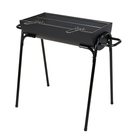 Cheqo® Houtskoolbarbecue - Barbecue Houtskool - BBQ - Half Cilinder - 88x50xH72cm - 60x29cm Grilloppervlak - Zwart Poedercoat - 6600g