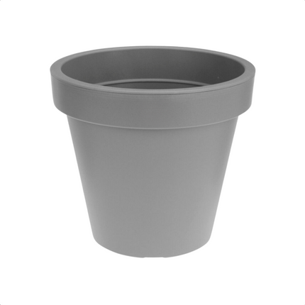 Cheqo® Ronde Grijze Bloempot - Plantenbot Grijs - 20cm - Kunststof Pot voor Binnen en Buiten