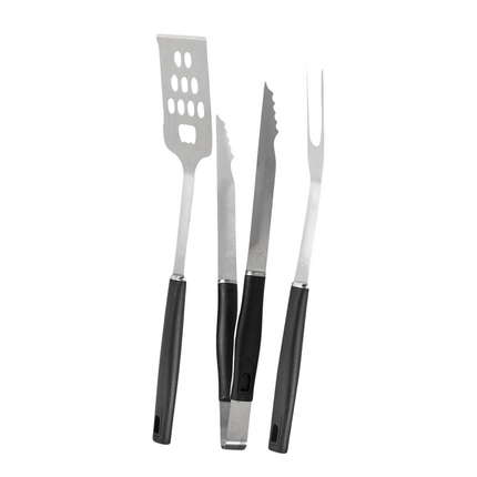 Cheqo® 3 delige BBQ Accessoires Set - Roestvrij Staal - Perfect voor Barbecue - Inclusief Spatel, Tang en Vork