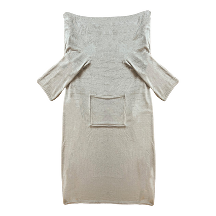 Cheqo® Fleece Plaid Met Mouwen - Warme Deken 150x200 - Zachte Polyester Pumice Stone