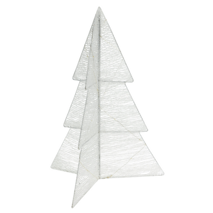 Cheqo® Vouwbare Witte Kerstboom 50 cm - LED Verlichting met Timer - Batterij Aangedreven