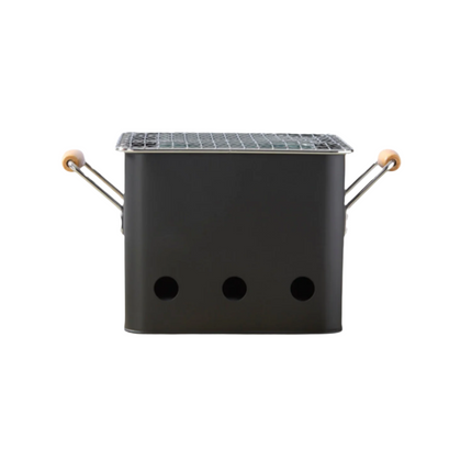 Cheqo® BBQ Kubus - Mini-Barbecue - Mat Zwart - Compacte Eenpersoons Barbecue - 18x15xH15 cm - Geschikt voor Houtskool - Draagbare Grill voor Outdoor Gebruik - Kleine BBQ voor Picknicks - Kamperen - Tuinfeestjes