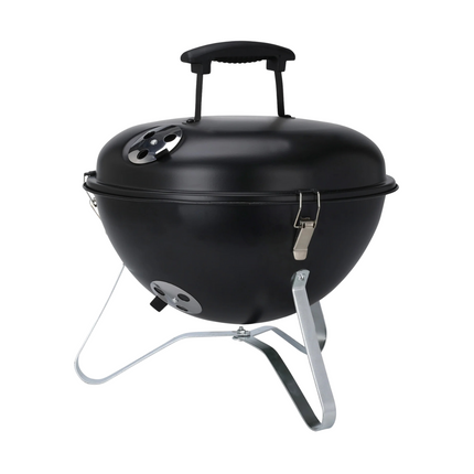 Cheqo® Bolvormige Barbecue - Tafel BBQ - Barbecue Tafelmodel - Zwart Metaal - Met Deksel en As Schaal
