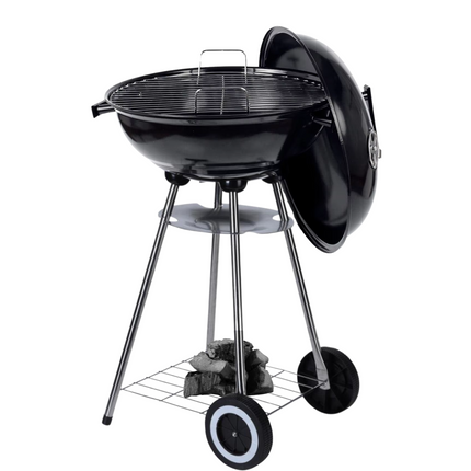 Cheqo® Houtskool Barbecue - Kogelgrill Houtskoolbarbecue - BBQ - Barbecue met Wielen - Zwart Metaal - Op Wielen