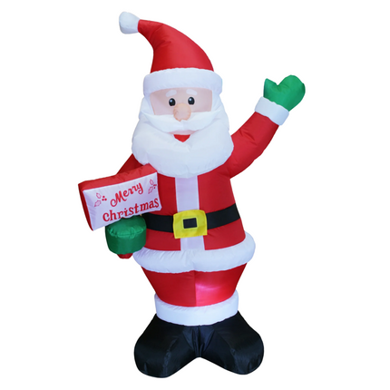 Cheqo® Opblaasbare Kerstman 125cm - Opblaas Kerstman - Kerstdecoratie met LED Verlichting - Waterdicht - Voor Buiten