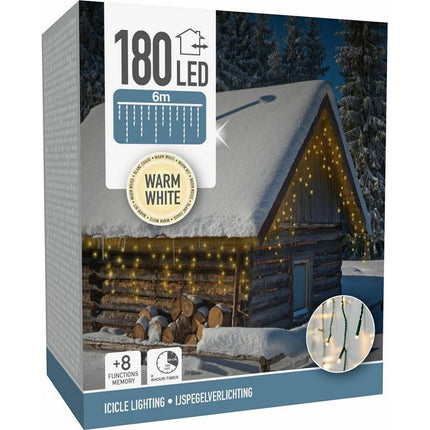 S.i.a. Led Ijspegelverlichting 180 Led'S 600 Cm Warm Wit Zwart