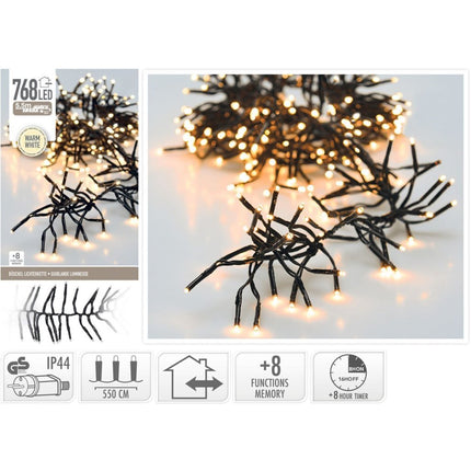 S.i.a. Cluster Led-Verlichting 768 Led'S 550 Cm Warm Wit Zwart