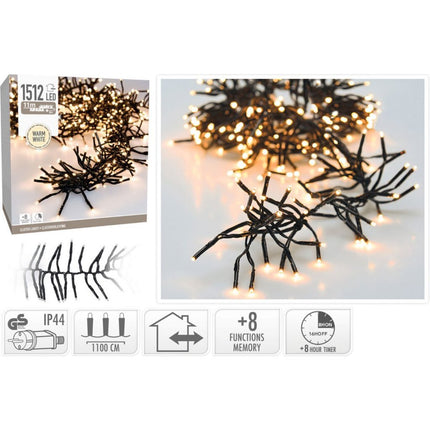 S.i.a. Cluster Led-Verlichting 1152 Led'S 1100 Cm Warm Wit Zwart