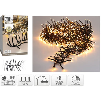 Overige Merken Led Verlichting Cluster 768 Led'S 560 Cm Warm Wit Zwart