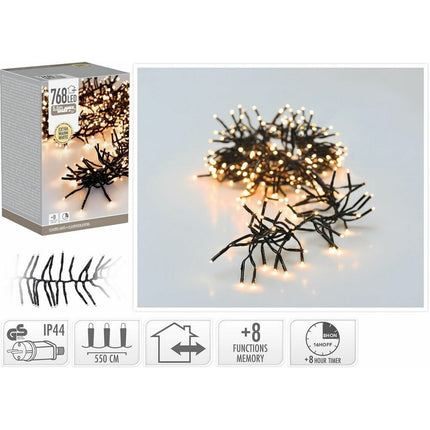 S.i.a. Cluster Led-Verlichting 768 Led'S 550 Cm Warm Wit Zwart