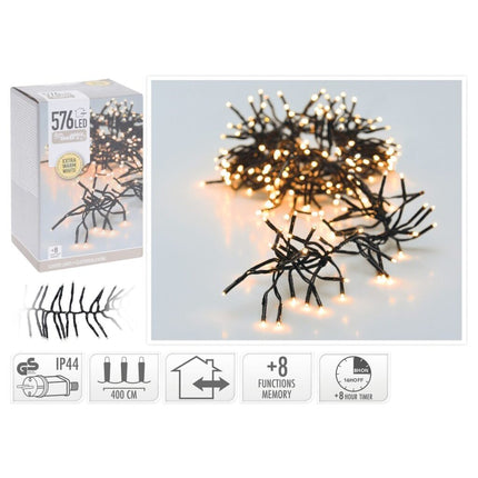 S.i.a. Cluster Led-Verlichting 576 Led'S 400 Cm Warm Wit Zwart