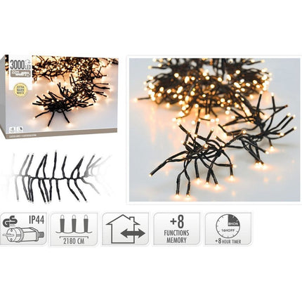 S.i.a. Cluster Led-Verlichting 3000 Led'S 2200 Cm Warm Wit Zwart