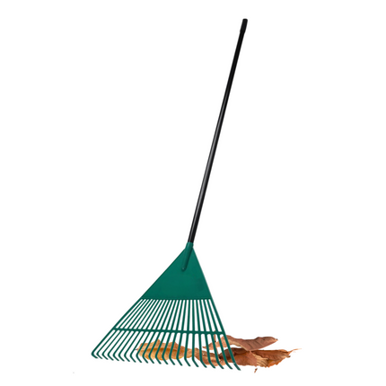 Cheqo® Bladhark Kunststof - Hark - Tuinhark - Harken - Lange Steel - Tuinonderhoud Groen/Zwart